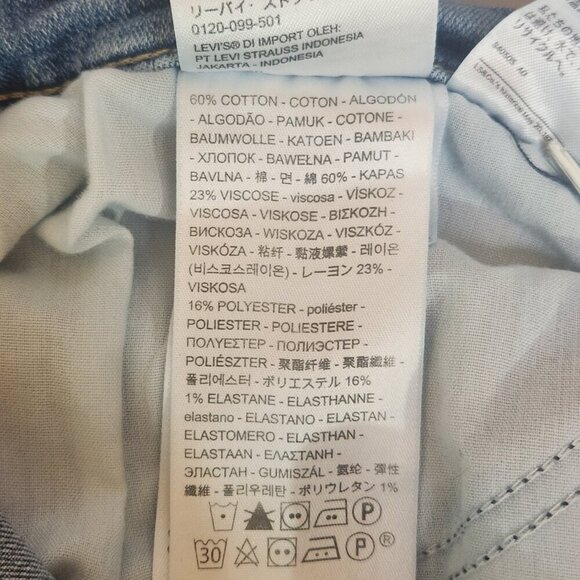 Levi Classic Bootcut Women's 33 Mid Rise Light Wash Stretch Denim Blue Pants - Picture 7 of 8